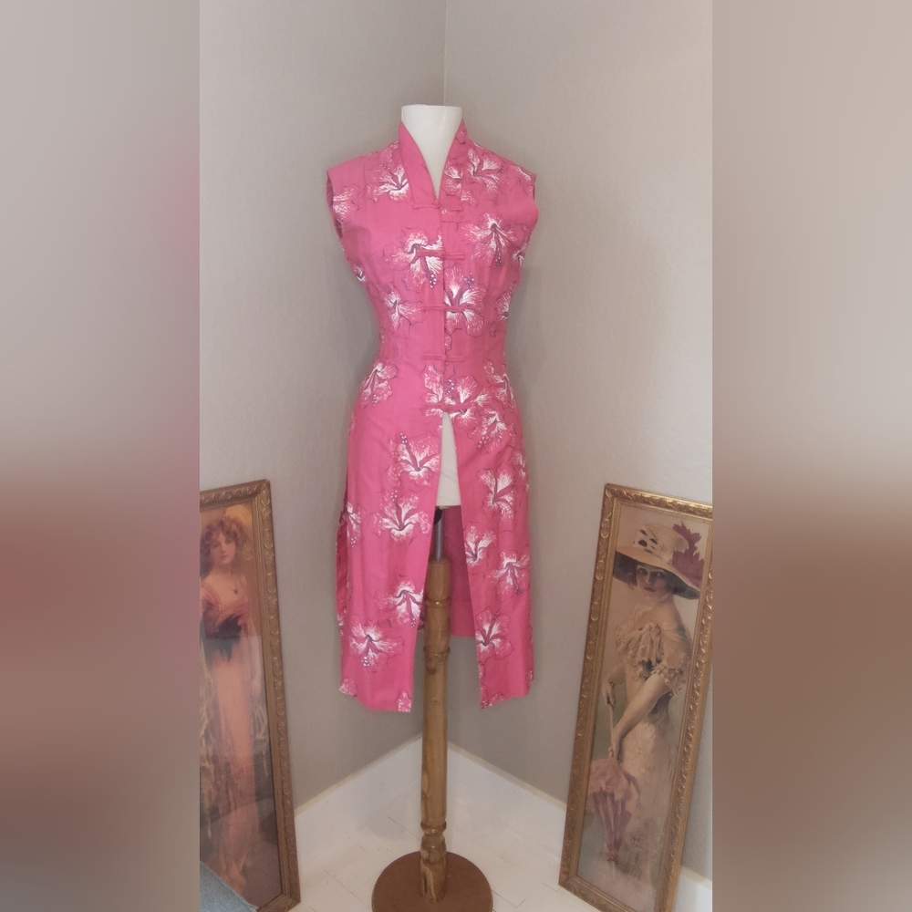 1950s Alfred Shaheen Pink Floral Tea Timer